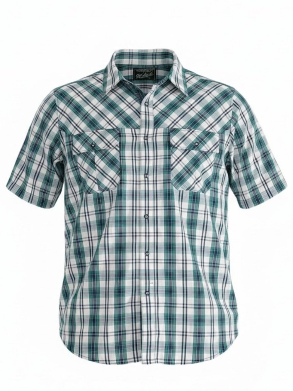 WOOLRICH green Plaid Short Sleeve Button-Up Shirt Outdoor Casual men’s L